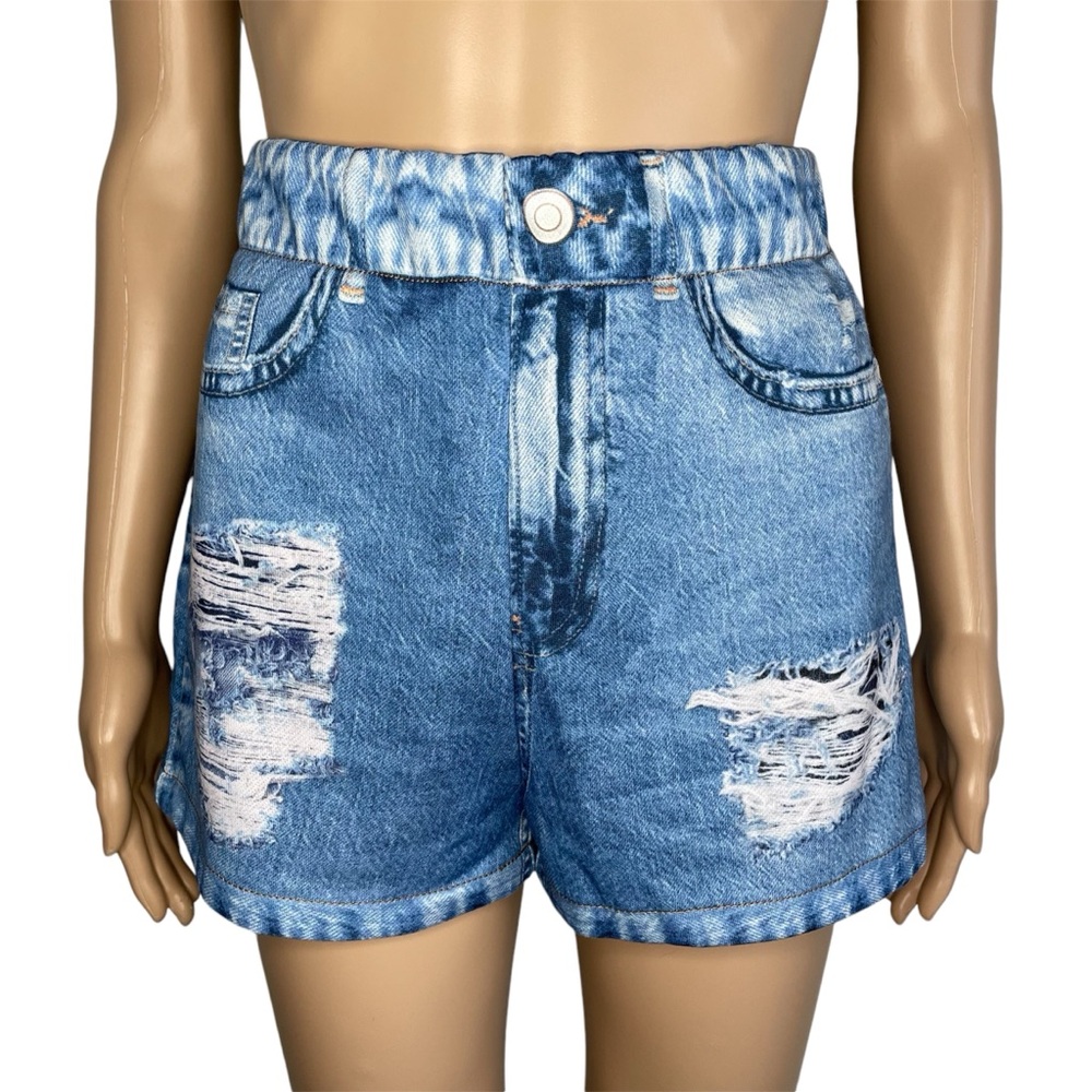💠3 For $15💠 Fabric Distressed Denim Jean Print Casual High Waisted Shorts